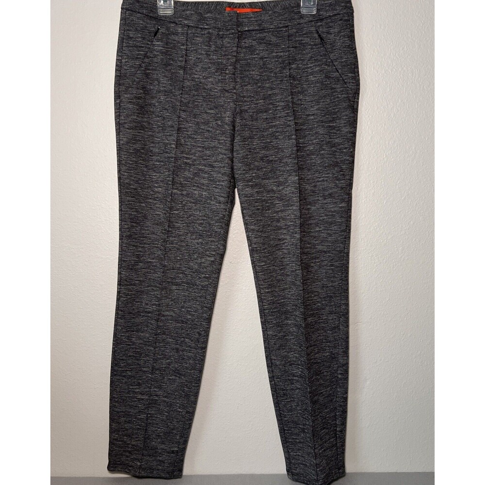 Anthropologie Cartonnier Ponte Knit Pants Size 12 Gray Seamed Career Zip Pockets